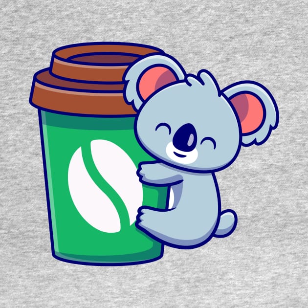 Cute Koala Hug Coffee Cup Cartoon by Catalyst Labs